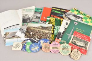 An assortment of Motor Racing Tickets/Tags,