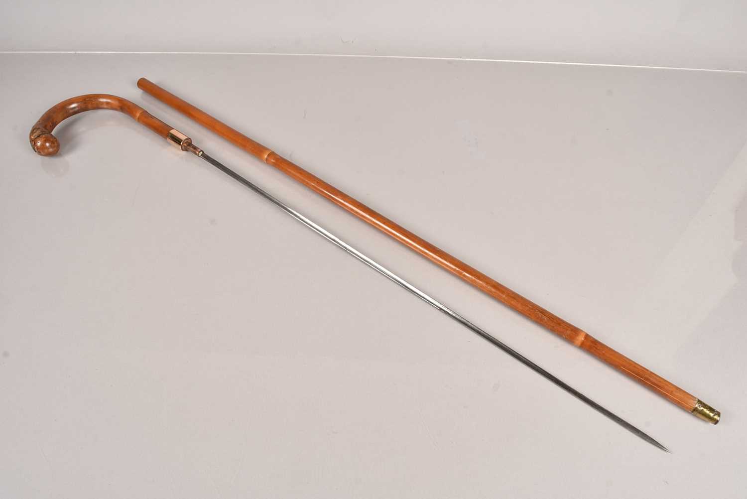 A 12ct gold collared sword stick by Brigg, - Image 2 of 5