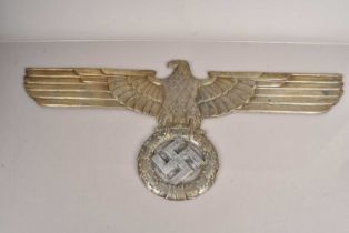 A German Locomotive Alloy eagle and swastika plate,