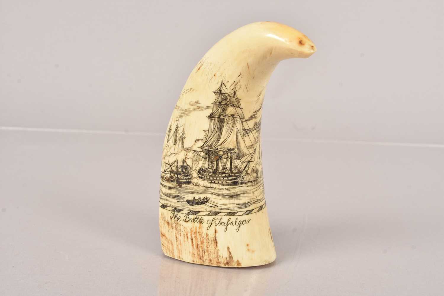 A Scrimshaw style Sperm Whale's Tooth, - Image 2 of 2