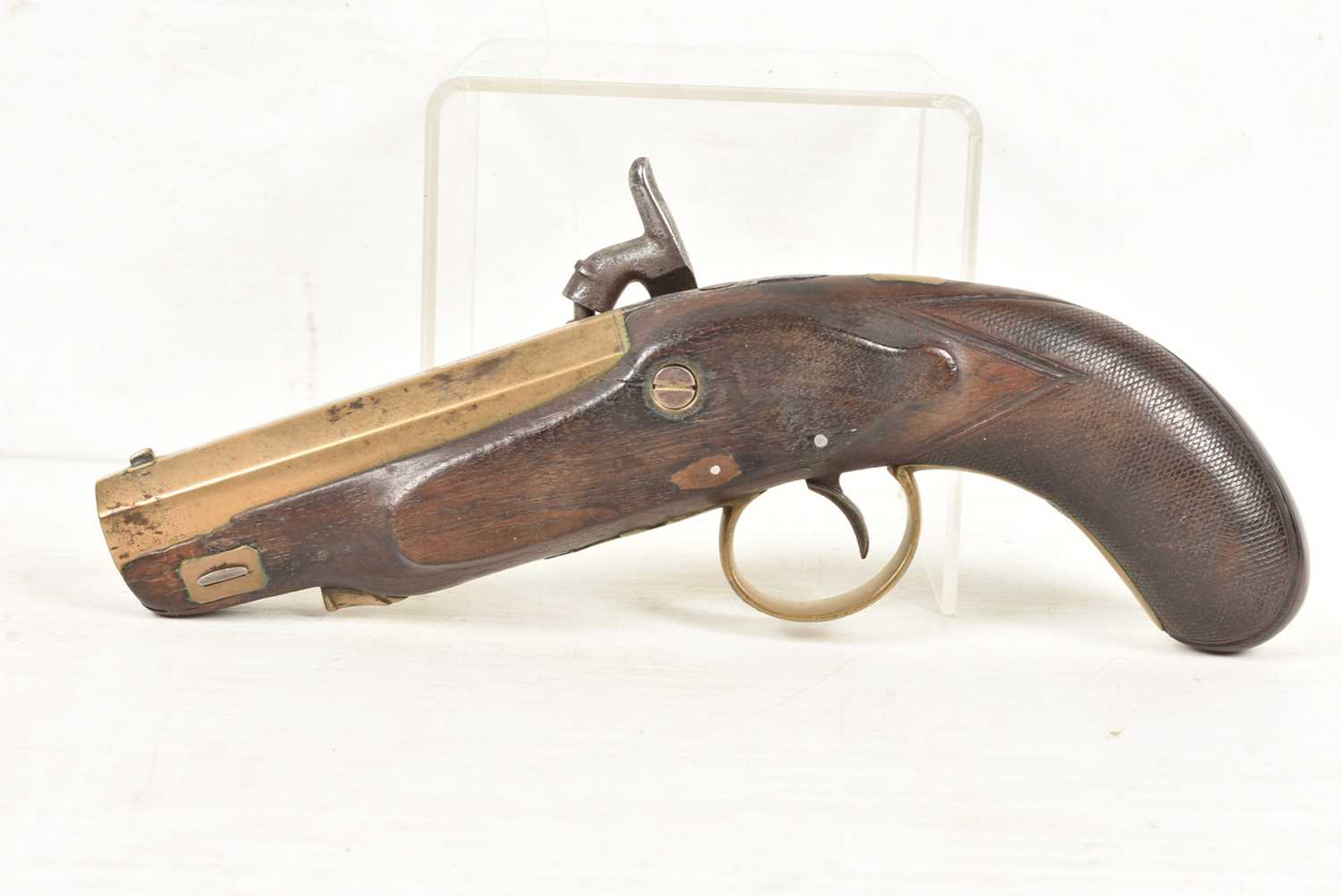 A 19th Century Wilkins of Grantham Percussion Cap Conversion pistol, - Image 2 of 9