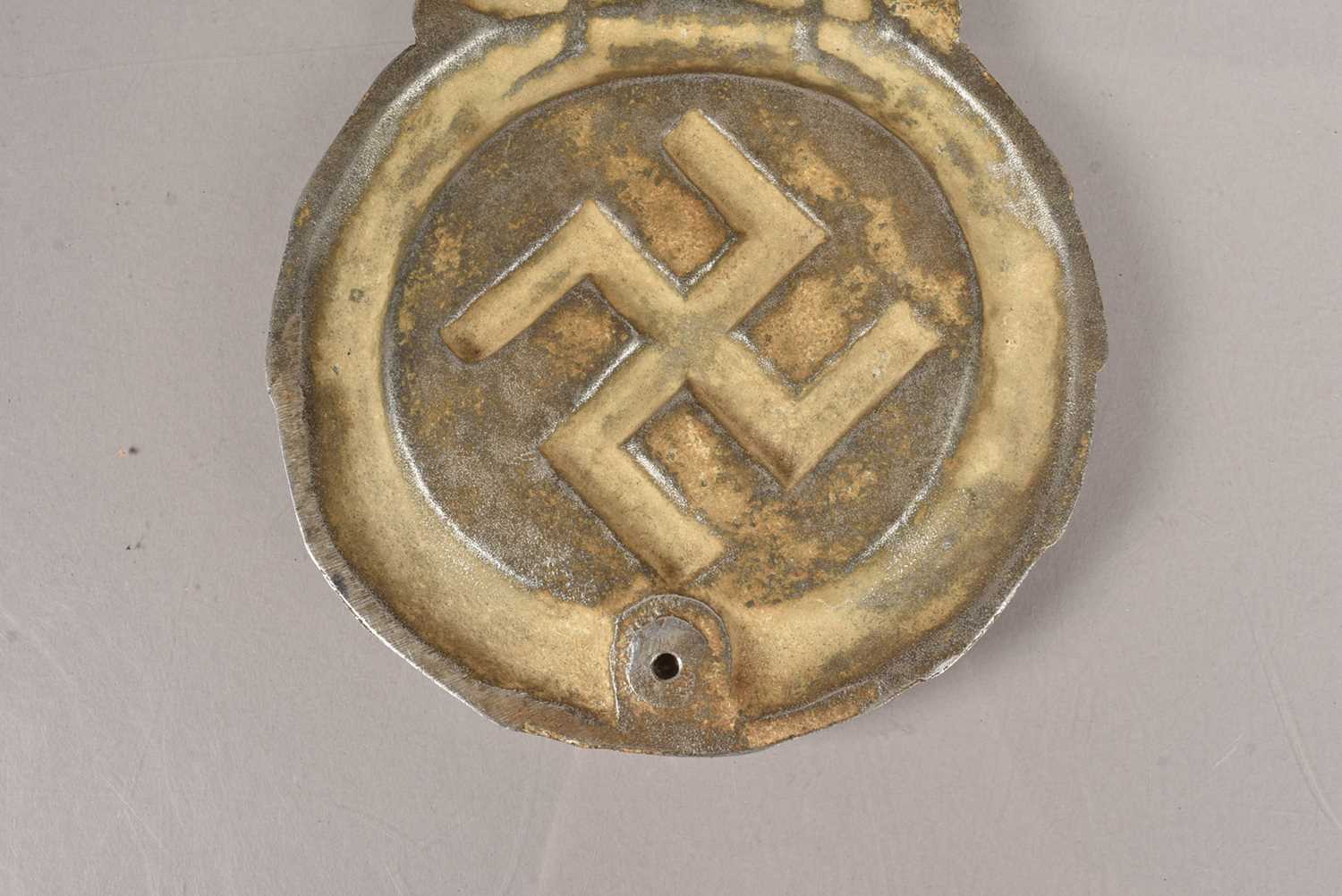 A German Locomotive Alloy eagle and swastika plate, - Image 6 of 22