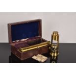 A 19th Century Brass Microscope and Telescope Combination Set,