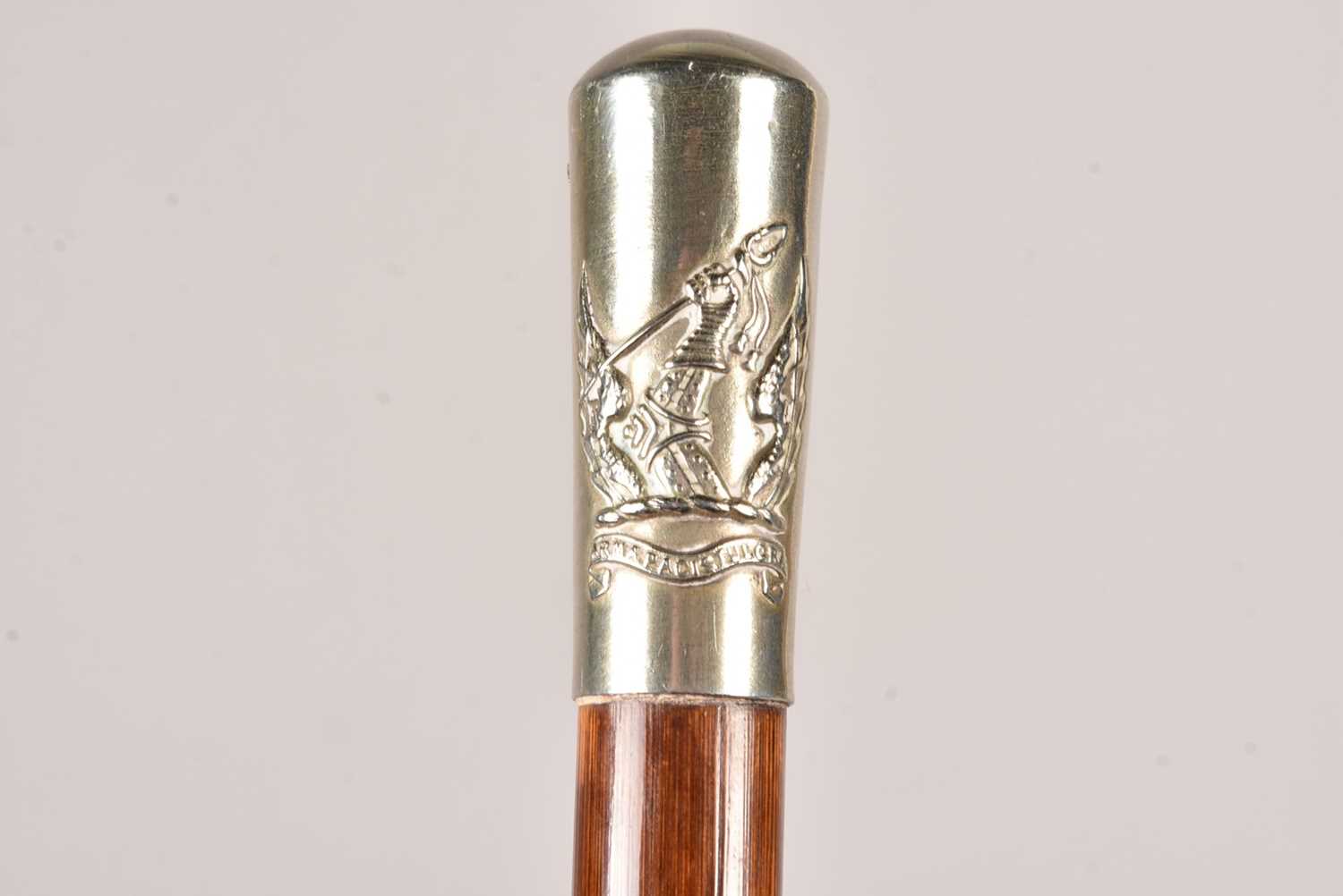 An Honourable Artillery Company (HAC) white metal topped swagger sword stick, - Image 5 of 6