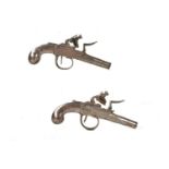 A pair of Continental all steel Flintlock pistols,