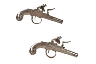 A pair of Continental all steel Flintlock pistols,