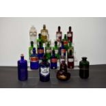 A good collection of Chemist's glass bottles,