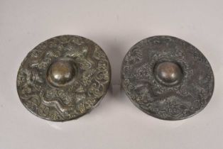 Two Chinese Dragon gongs,