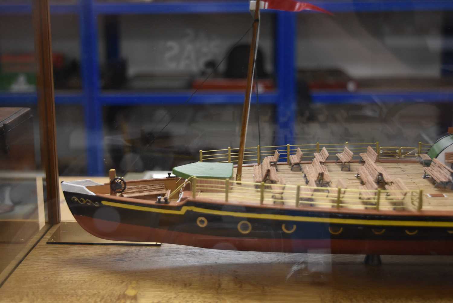 An excellent scratch built 1:48 Scale model of Paddle Steamer 'Kingswear Castle' presented in a glas - Image 8 of 10