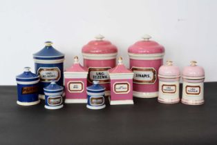 An assortment of Pharmaceutical Lidded containers,
