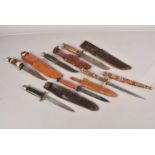 A small collection of Hunting knives,