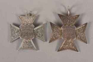 Two late 19th Century Royal Gymnasium white metal medals,