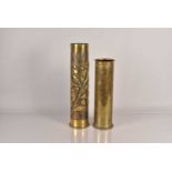Two large Trench Art shells,