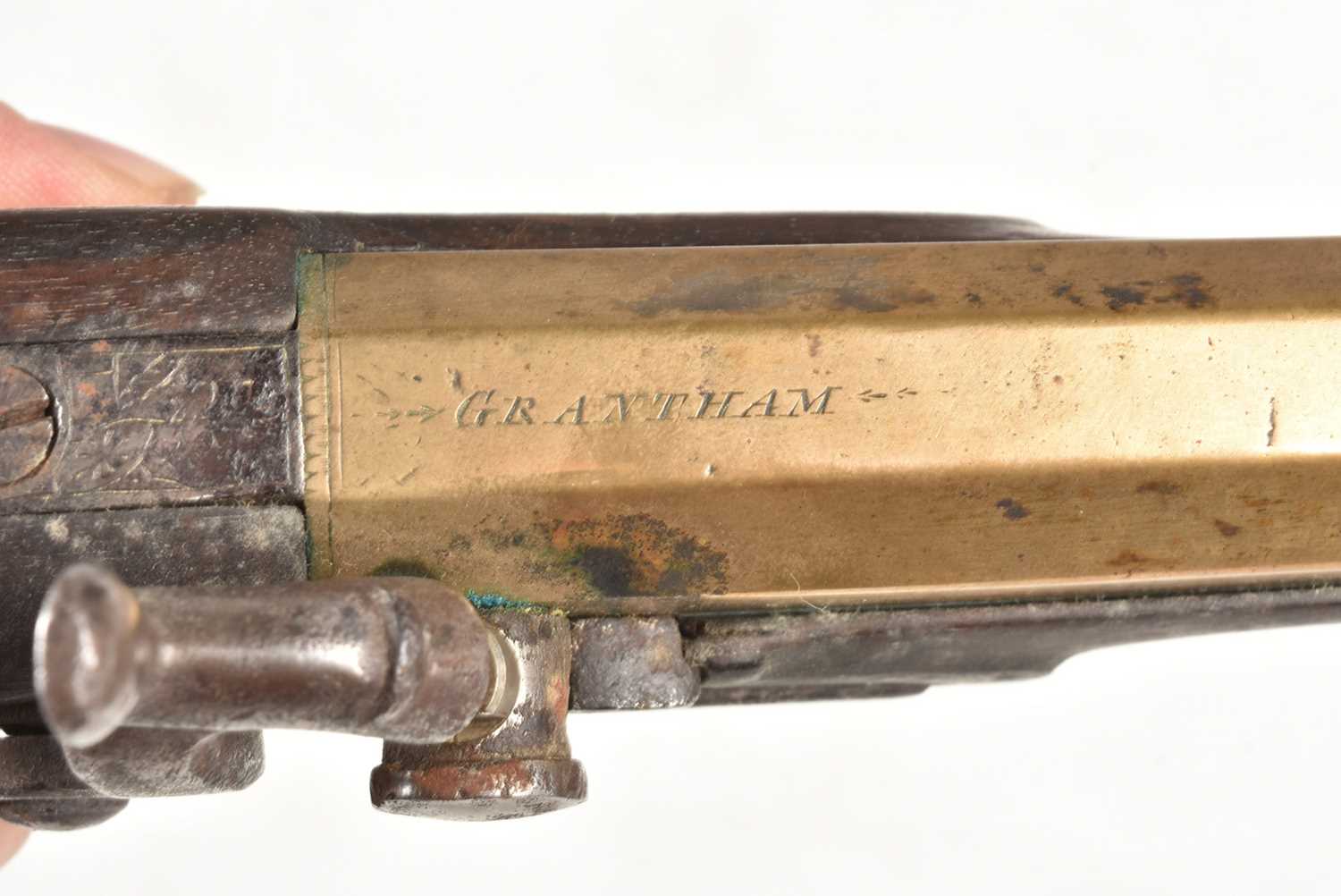 A 19th Century Wilkins of Grantham Percussion Cap Conversion pistol, - Image 3 of 9