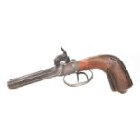 A Boxlock Double Barrel Percussion Pistol,