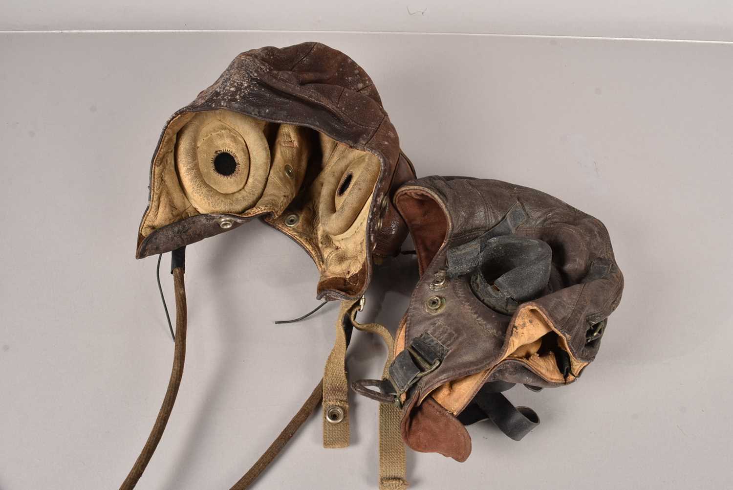 Two WWII Period British Flying Helmets,
