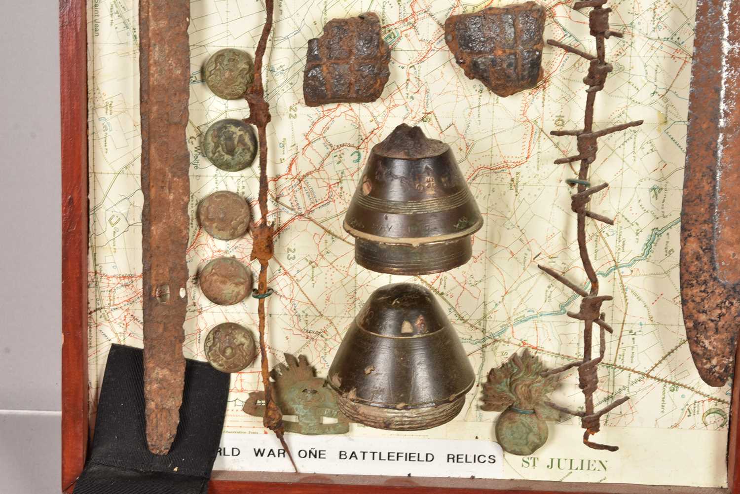 Two well presented War Relic Displays, - Image 4 of 6