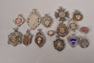 A collection of Miscellaneous silver hallmarked medallions,