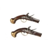 A pair of John Hosey Flintlock pistols,