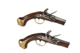 A pair of John Hosey Flintlock pistols,