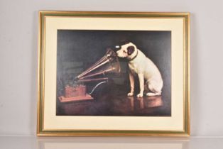 A 'His Master's Voice' print,