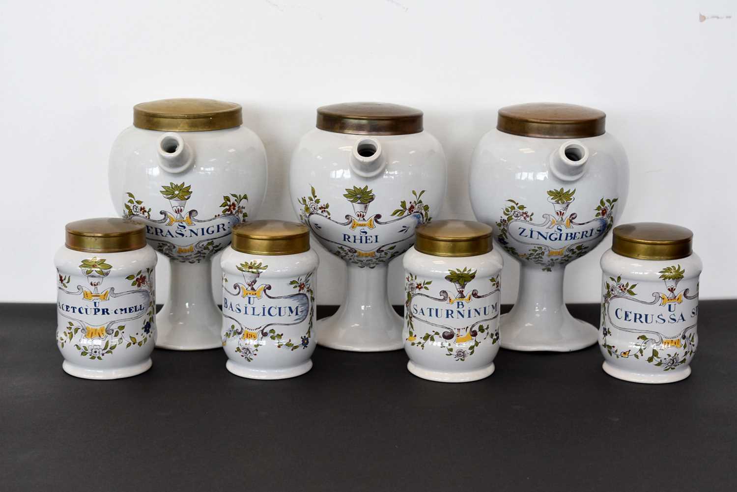 Three late 20th Century Apothecary Oil Jars,