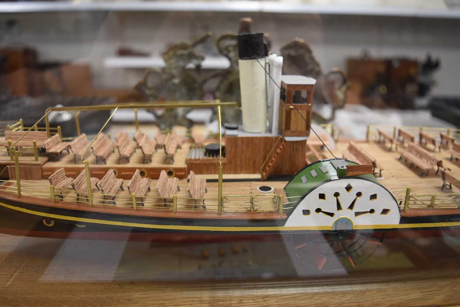 An excellent scratch built 1:48 Scale model of Paddle Steamer 'Kingswear Castle' presented in a glas - Image 4 of 10