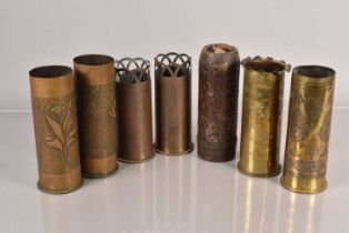 Two Pairs of WWI Trench Art shells,