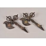 A pair of Tibetan Ritual Axes,