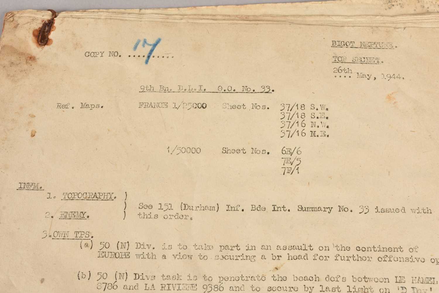 A collection of original D-Day Documents, - Image 3 of 36
