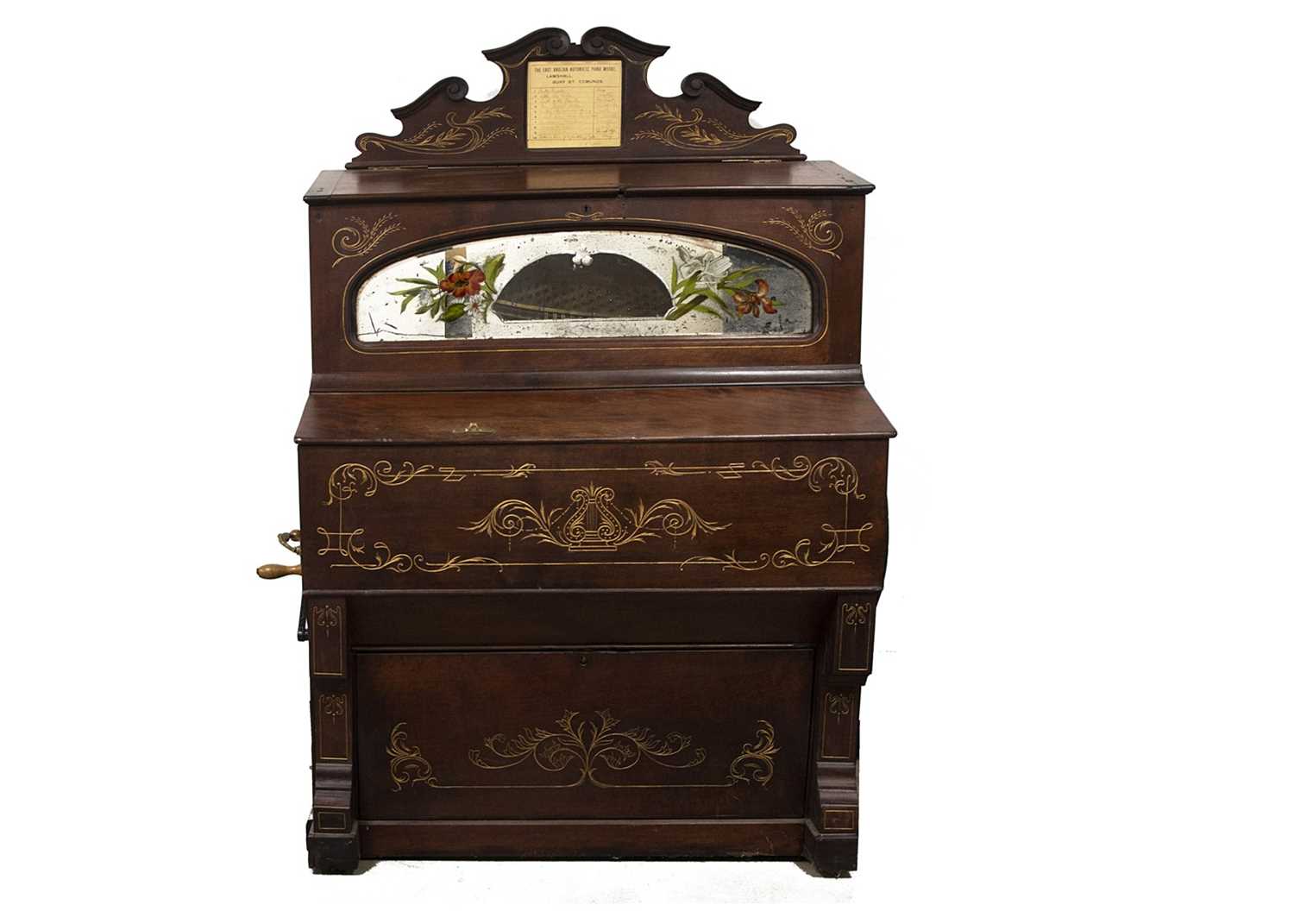 A rare Penny in the Slot clockwork barrel piano circa 1890,