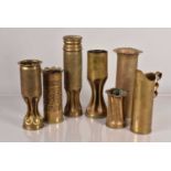 A collection of various Trench Art shells,