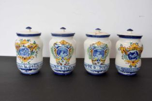A group of four Pharmacist Apothecary jars,