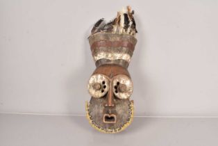 A Grebo Kru carved wooden mask,