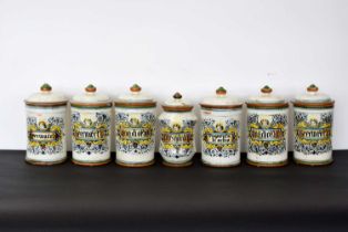 A group of seven Pharmacy Jars,