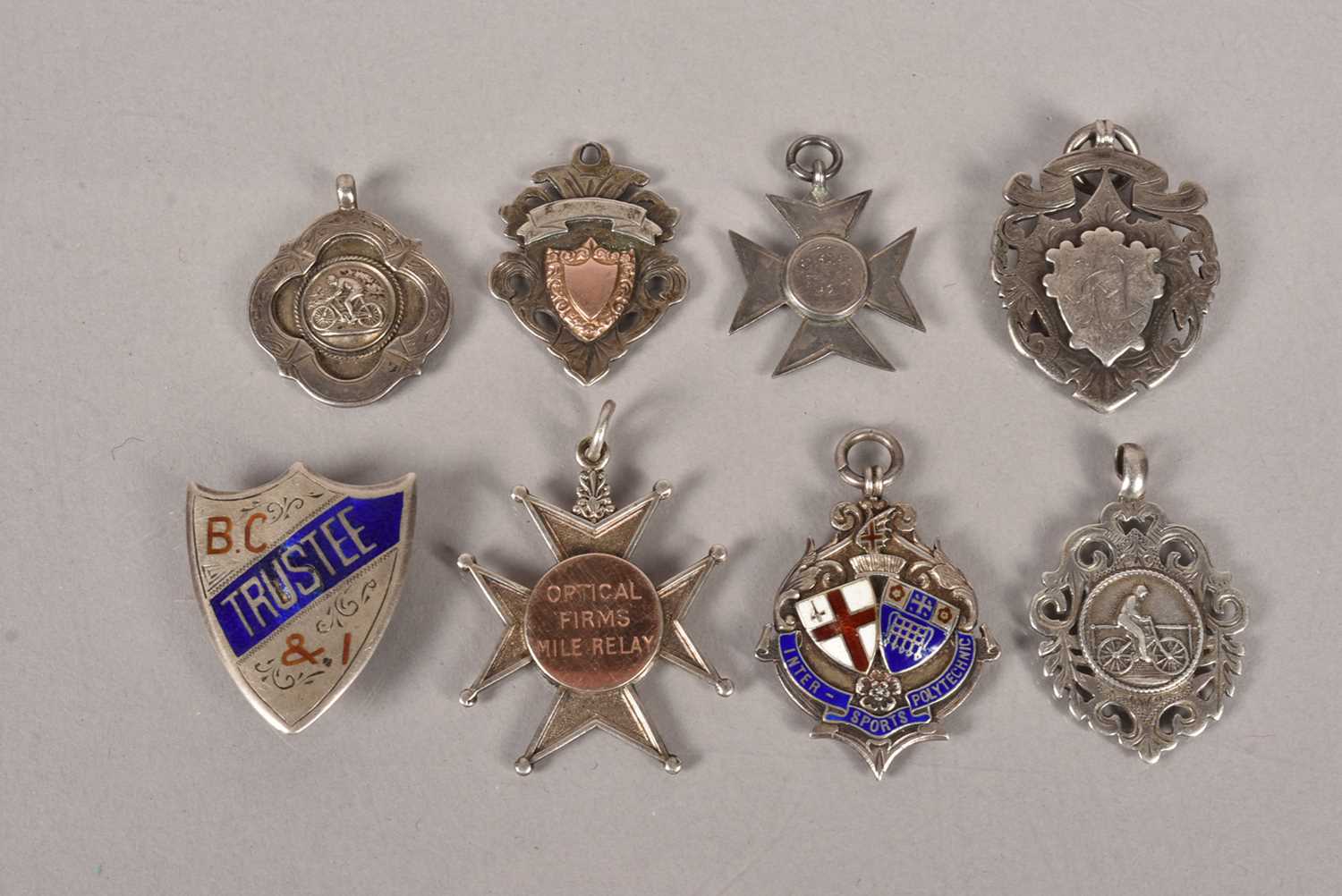 An assortment of early 20th Century silver hallmarked Cycling medals,