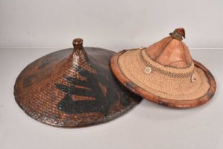 Two Chinese Rice hats,