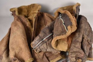 Two War Period Brown Leather Flying Jackets,