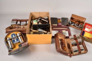 An assortment of shaving items,
