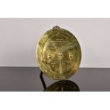 A Negretti & Zambra of London brass desk barometer,