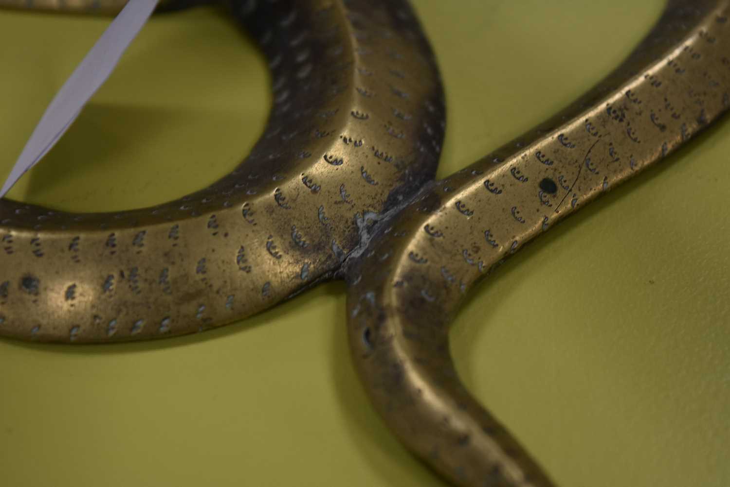 A Benares brass figure of three cobras, - Image 2 of 3