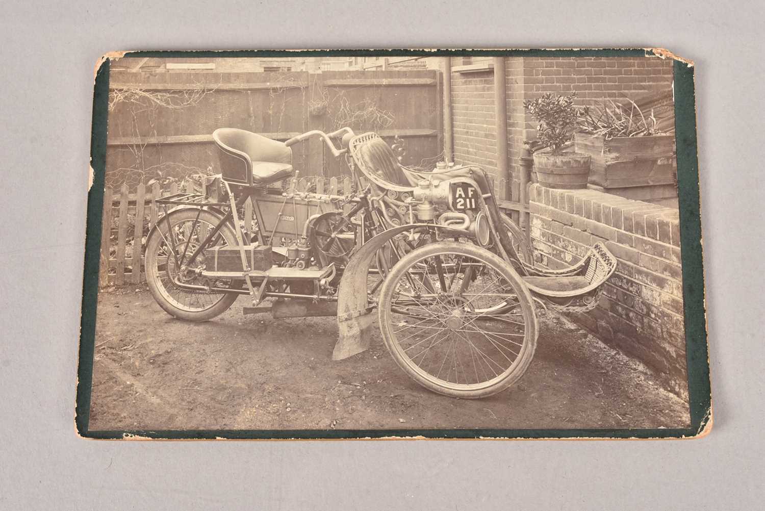 Late Victorian/Edwardian Carte De Visite Early Three Wheeled Motorcycle,