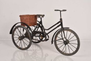 A hand-built model of a Vintage Tricycle,