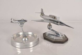 A 'Jet Plane' chrome table lighter,