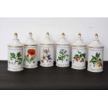 A group of six Limoges 'Warin' Apothecary Lidded Jars,