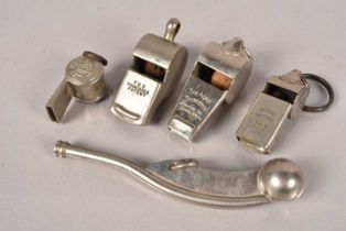 A group of five whistles,