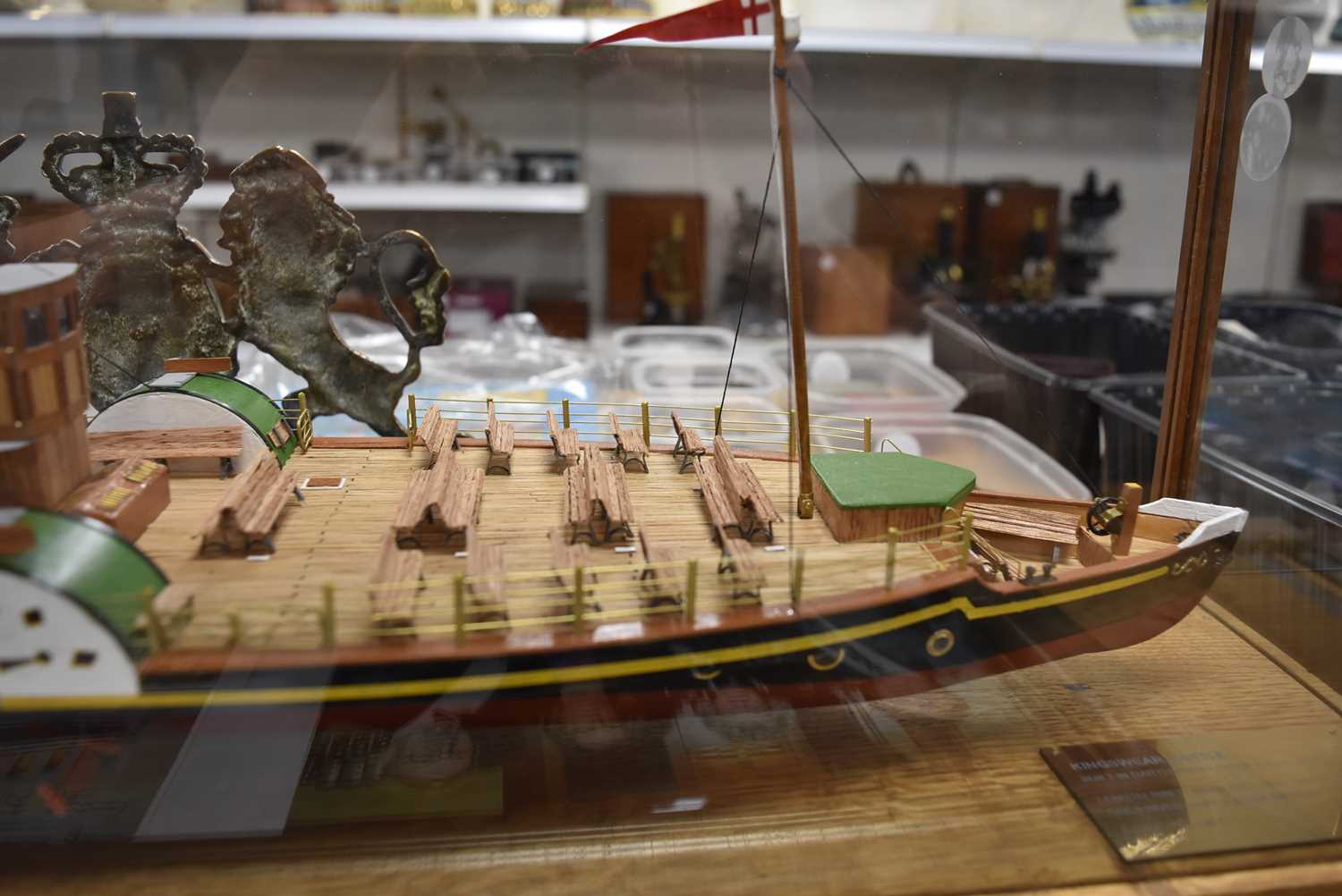 An excellent scratch built 1:48 Scale model of Paddle Steamer 'Kingswear Castle' presented in a glas - Image 5 of 10