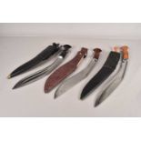 Three Modern Kukri knives,