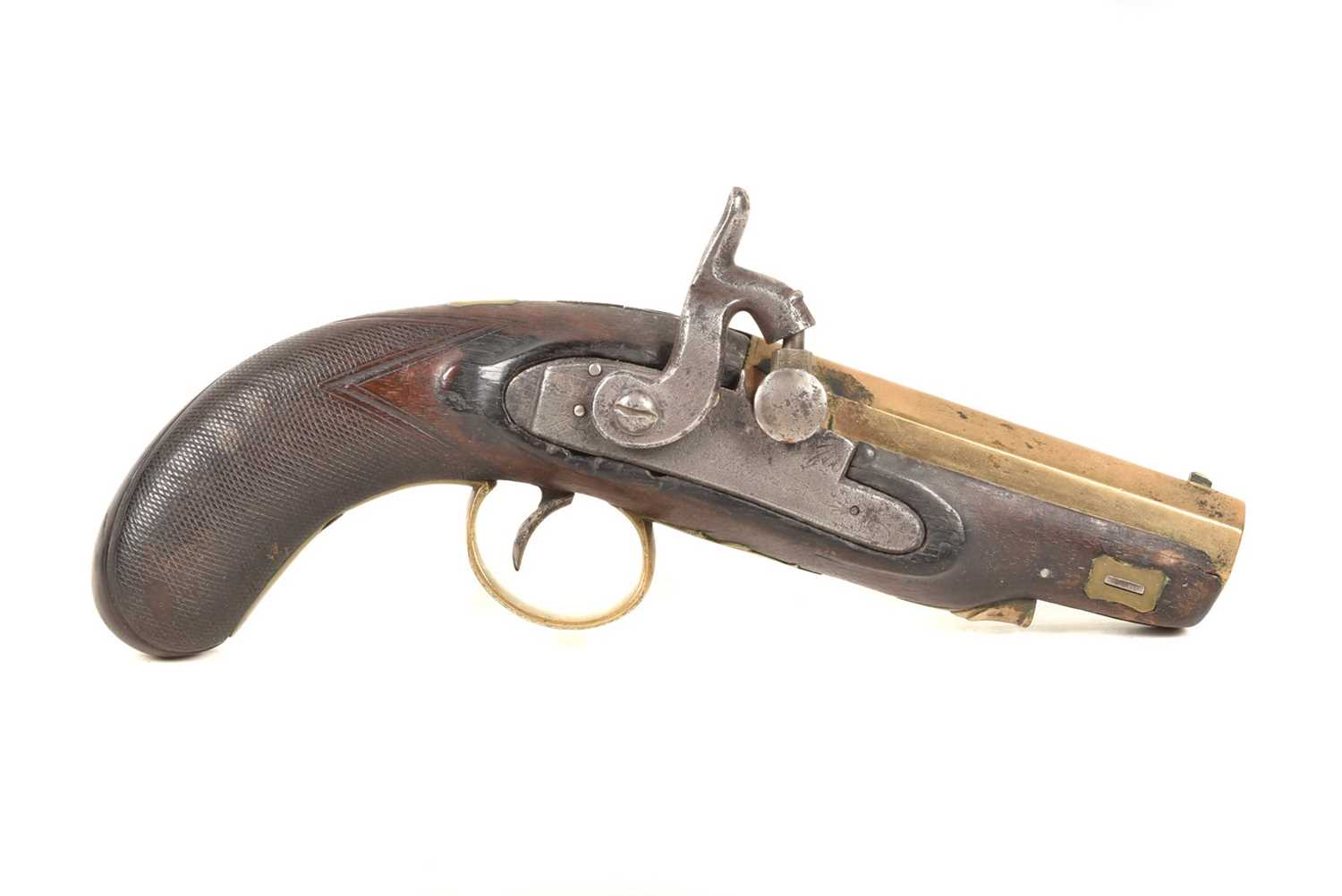 A 19th Century Wilkins of Grantham Percussion Cap Conversion pistol,