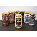 A set of six reproduction Pharmaceutical specimen jars,